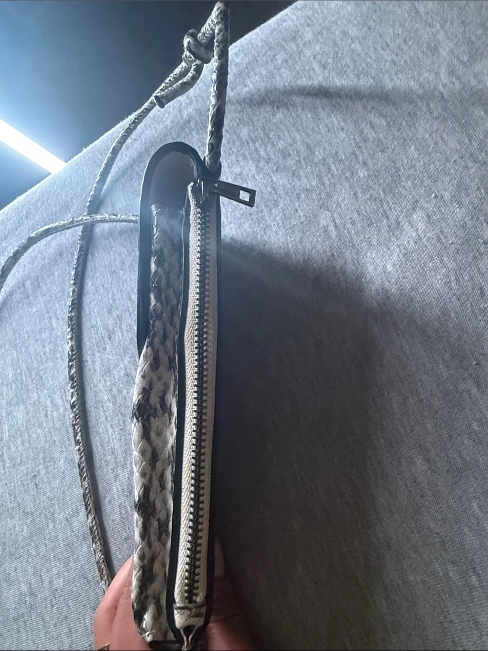 Snake-Print Crossbody Phone Bag - Neutral